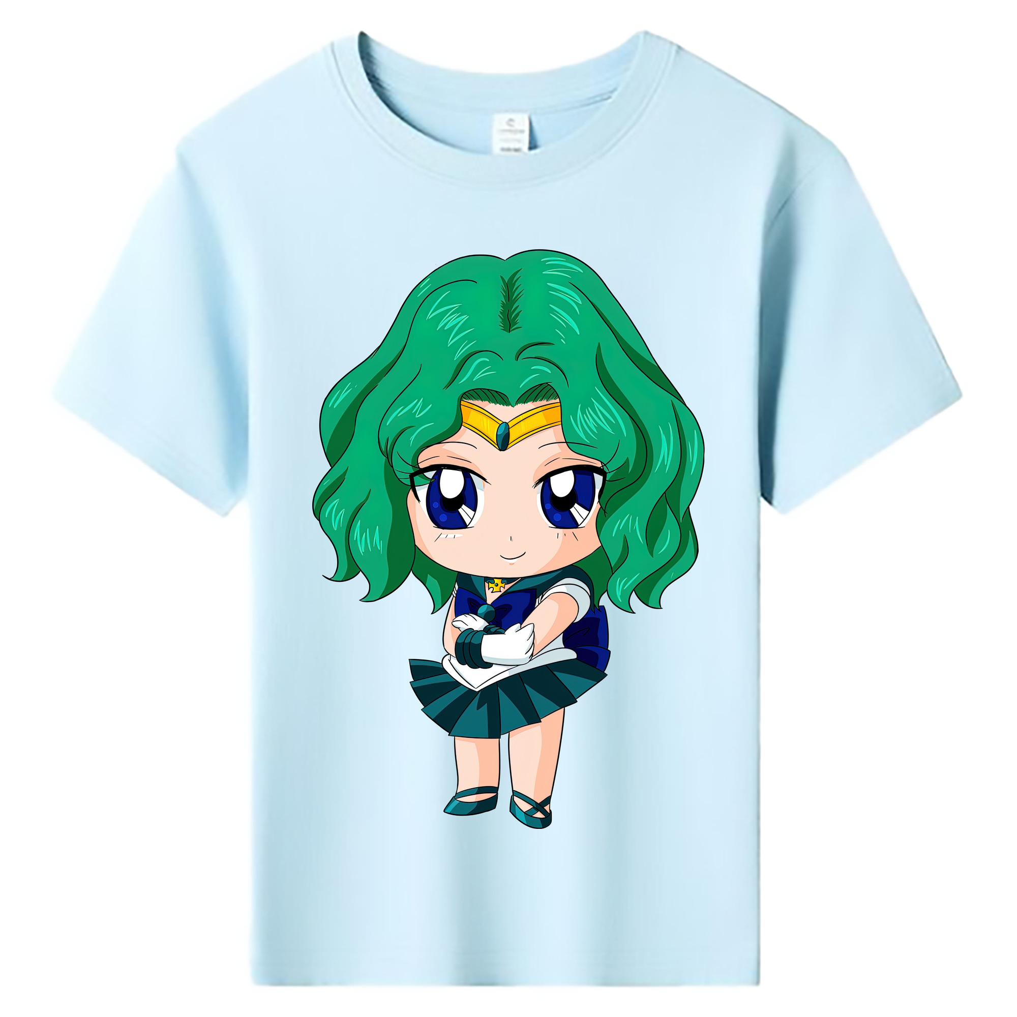 （画像用） 美少女戦士セーラームーン 海王 みちる（かいおう みちる） Sailor Moon Kaiou Michiru 綿100％キッズTシャツ（フロントプリント）